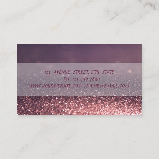 Modern Professional, Glitter Bokeh, Cupcake Macaro Visitekaartje (Achterkant)