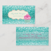 Modern Professional, Glitter Bokeh, Cupcake Visitekaartje (Voorkant / Achterkant)