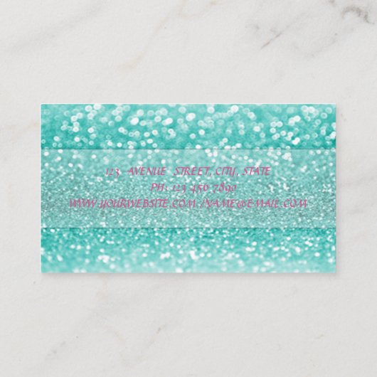 Modern Professional, Glitter Bokeh, Cupcake Visitekaartje (Achterkant)