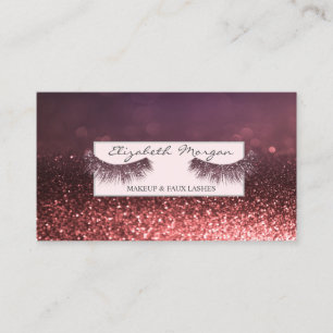 Modern Professional Glitter Bokeh Faux Lashes Visitekaartje