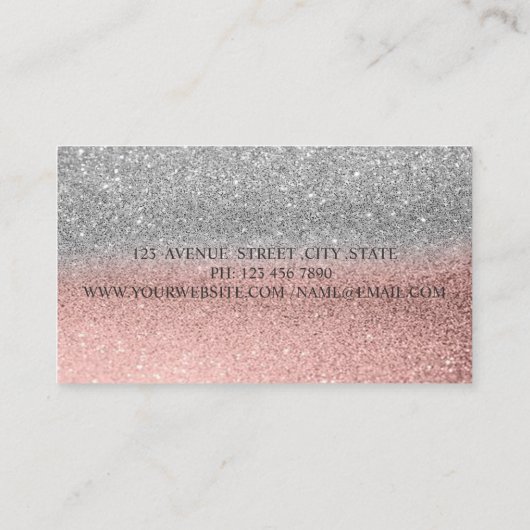 Modern Professional Glitter Faux Lashes, Lijst Visitekaartje (Achterkant)