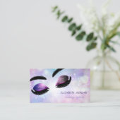 Modern Professional Glitter Lashes Makeup Bokeh Visitekaartje (Staand voorkant)
