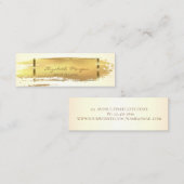 Modern Professional Gold Brush Stroke, Gold Lijst Mini Visitekaartje (Voorkant / Achterkant)