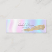 Modern Professional Gold Brush Stroke Holographic Mini Visitekaartje (Voorkant)