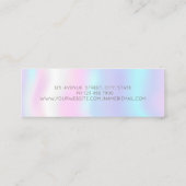 Modern Professional Gold Brush Stroke Holographic Mini Visitekaartje (Achterkant)