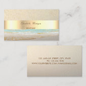 Modern Professional, Gold Confetti, Stripe Visitekaartje (Voorkant / Achterkant)