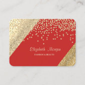 Modern Professional, Gold Glittery Diamonds, rood Visitekaartje (Voorkant)