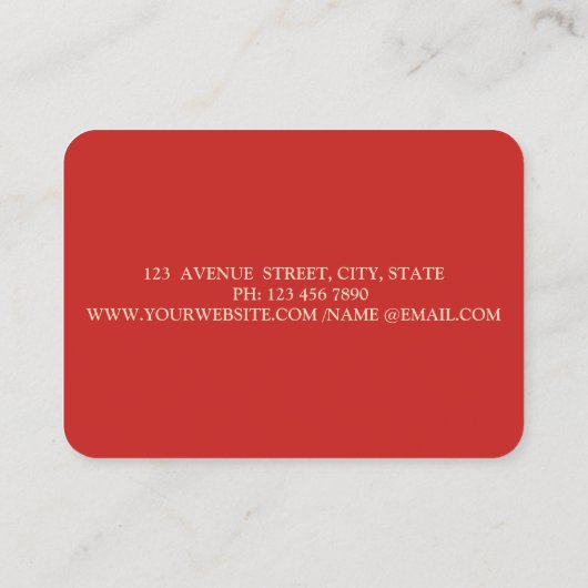 Modern Professional, Gold Glittery Diamonds, rood Visitekaartje (Achterkant)