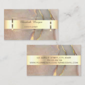 Modern Professional Gold Stripe Pink Opal Visitekaartje (Voorkant / Achterkant)