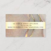 Modern Professional Gold Stripe Pink Opal Visitekaartje (Achterkant)