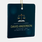 Modern Professional Green Gold Lawyer Keramisch Ornament (Rechts)