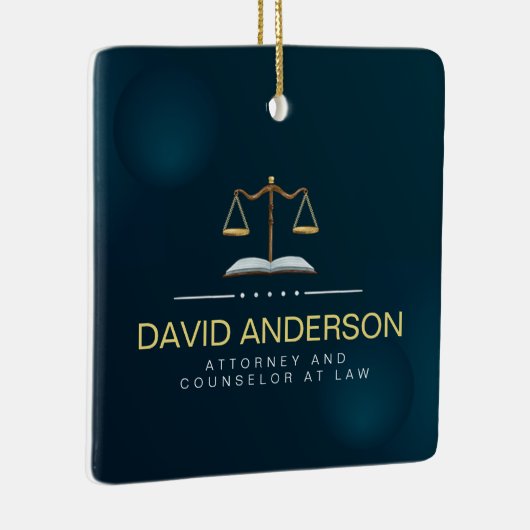 Modern Professional Green Gold Lawyer Keramisch Ornament (Rechts)