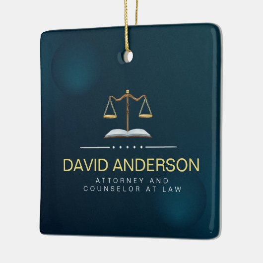 Modern Professional Green Gold Lawyer Keramisch Ornament (Links)
