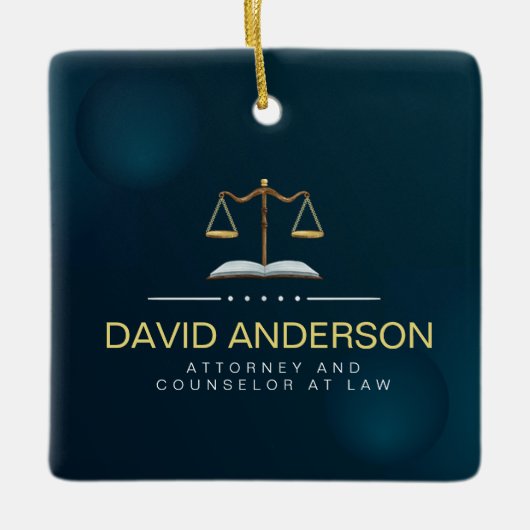 Modern Professional Green Gold Lawyer Keramisch Ornament (Voorkant)