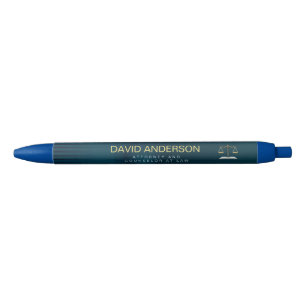 Modern Professional Green Gold Lawyer Zwarte Inkt Pen