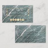 Modern Professional Green Marble Loyalty Kaart (Voorkant / Achterkant)