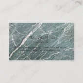 Modern Professional Green Marble Loyalty Kaart (Achterkant)