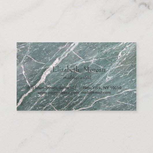 Modern Professional Green Marble Loyalty Kaart (Achterkant)