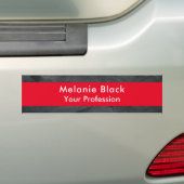 Modern Professional Grey Red Stylish Trendy Bumpersticker (Op auto)