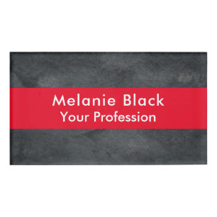 Modern Professional Grey Red Stylish Trendy Naambadge
