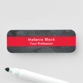 Modern Professional Grey Red Stylish Trendy Naamplaatje (In situ)