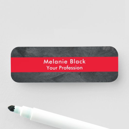 Modern Professional Grey Red Stylish Trendy Naamplaatje (In situ)