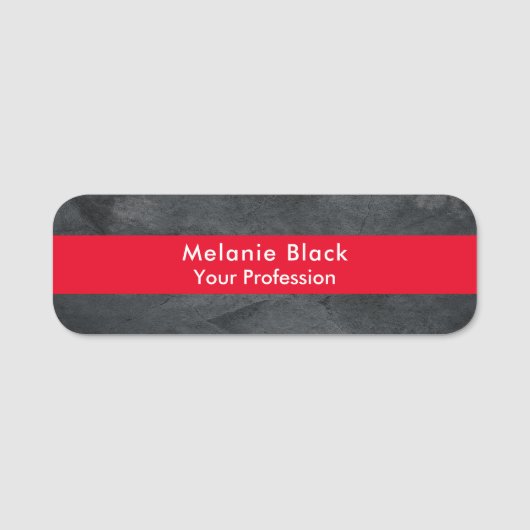 Modern Professional Grey Red Stylish Trendy Naamplaatje (Voorkant)