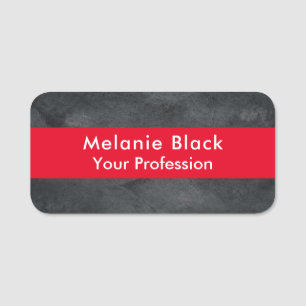Modern Professional Grey Red Stylish Trendy Naamplaatje
