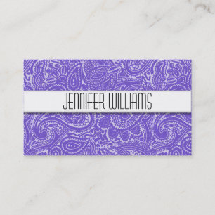Modern Professional Lavender Paisley Visitekaartje