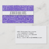 Modern Professional Lavender Paisley Visitekaartje (Voorkant / Achterkant)
