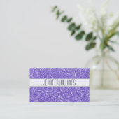 Modern Professional Lavender Paisley Visitekaartje (Staand voorkant)