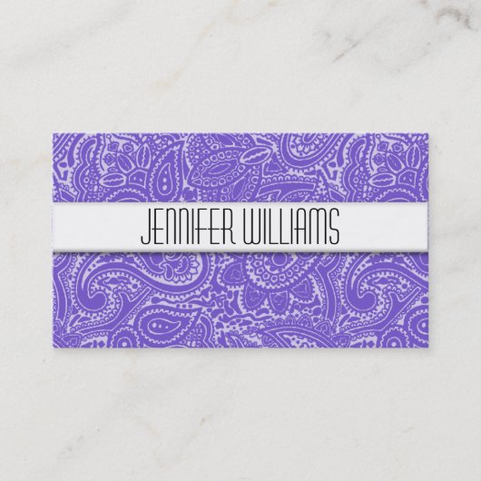 Modern Professional Lavender Paisley Visitekaartje (Voorkant)