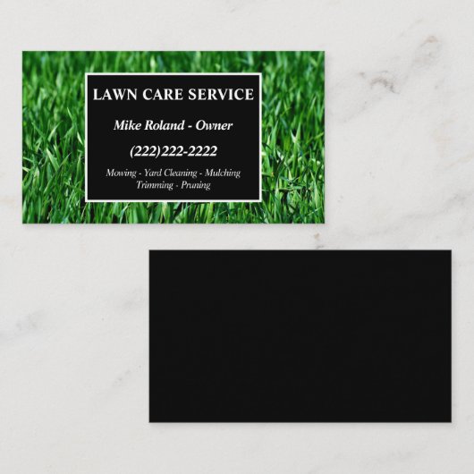 Modern Professional Lawn Care Gardener Services Bu Visitekaartje (Voorkant / Achterkant)