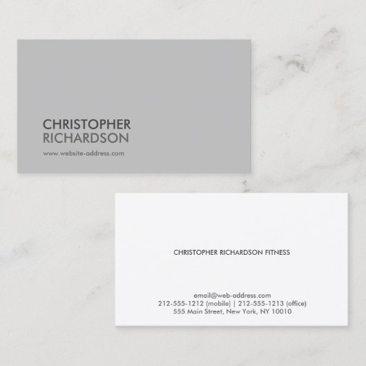 MODERN PROFESSIONAL Lichtgrijs Visitekaartje (Voorkant / Achterkant)