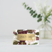 Modern Professional Lijst, Heart, Bourgogne Flower Klantenkaartje (Staand voorkant)