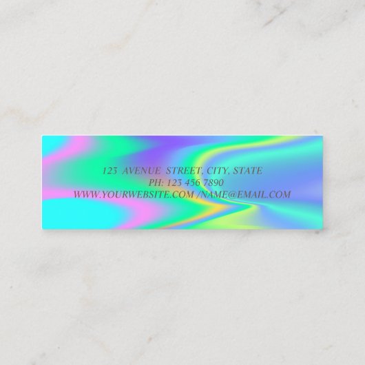 Modern Professional, Lotus, Holographic Mini Visitekaartje (Achterkant)