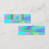 Modern Professional, Lotus, Holographic Mini Visitekaartje (Voorkant / Achterkant)