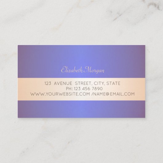 Modern Professional Luminous Violet, Mandala Visitekaartje (Achterkant)