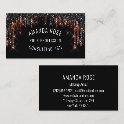 Modern Professional Makeup Artist Hair Eyelash Visitekaartje (Voorkant / Achterkant)