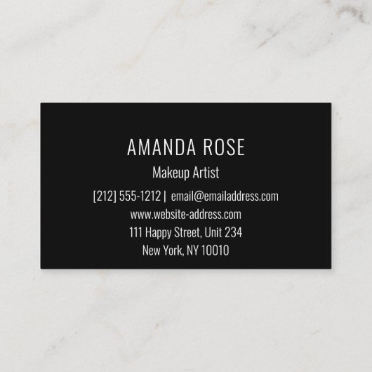 Modern Professional Makeup Artist Hair Eyelash Visitekaartje (Achterkant)