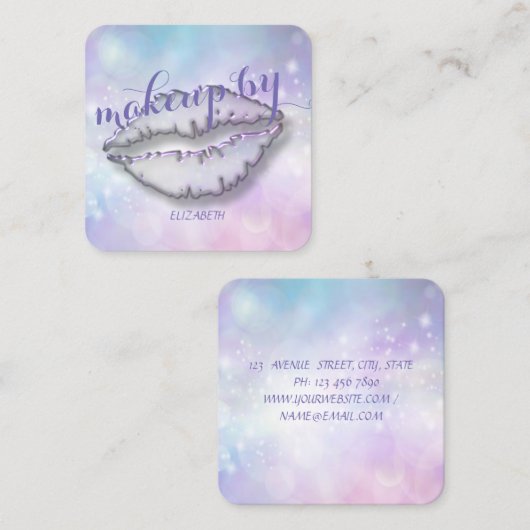 Modern Professional, Makeup, Lip Vierkante Visitekaartje (Voorkant / Achterkant)