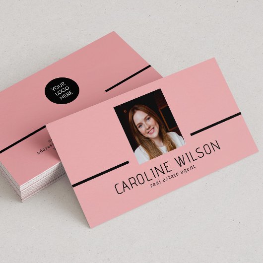 Modern professional minimalist chic logo photo visitekaartje