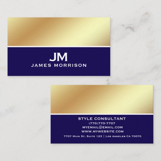 Modern Professional Minimalist Executive Generic B Visitekaartje (Voorkant / Achterkant)