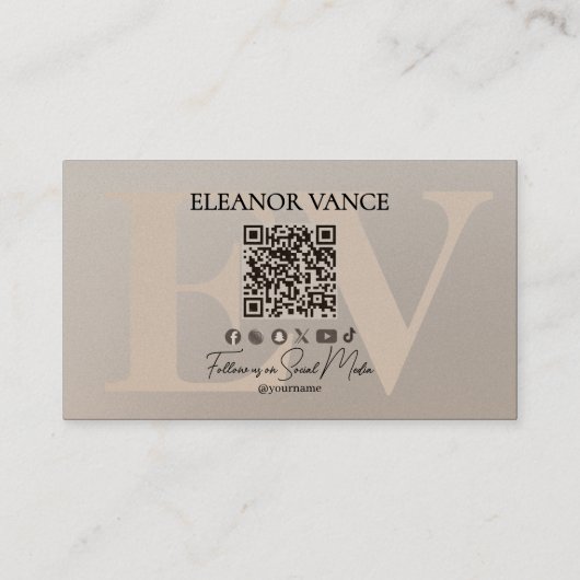 Modern Professional Minimalist Monogrammed Logo Visitekaartje (Achterkant)