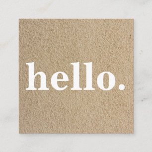 Modern Professional Minimalist Rustic Kraft Hallo Vierkante Visitekaartje