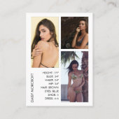 Modern Professional Model Actor Photo comp Card Visitekaartje (Achterkant)