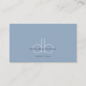 Modern Professional Monogram Blue Visitekaartje (Voorkant)