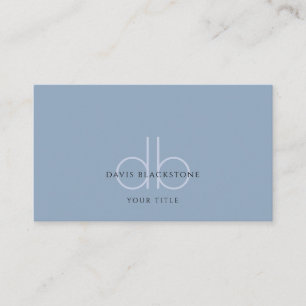 Modern Professional Monogram Blue Visitekaartje