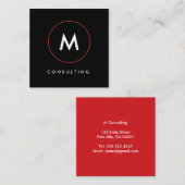 Modern Professional Monogram Square Visitekaartje (Voorkant / Achterkant)
