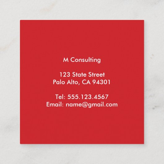 Modern Professional Monogram Square Visitekaartje (Achterkant)